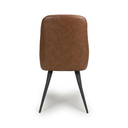 Corinth Leather Effect Tan Dining Chair - Blythe Living
