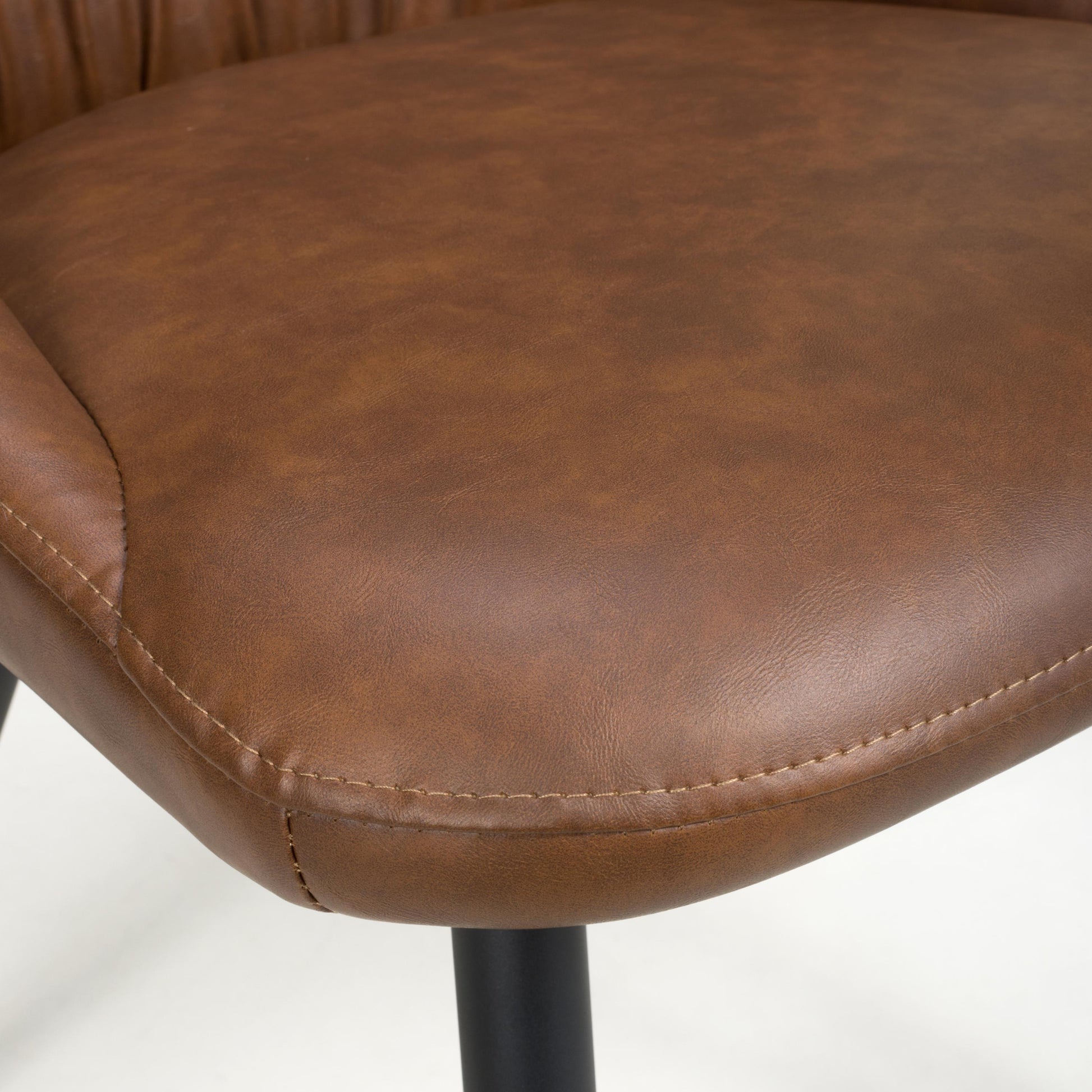 Corinth Leather Effect Tan Dining Chair - Blythe Living