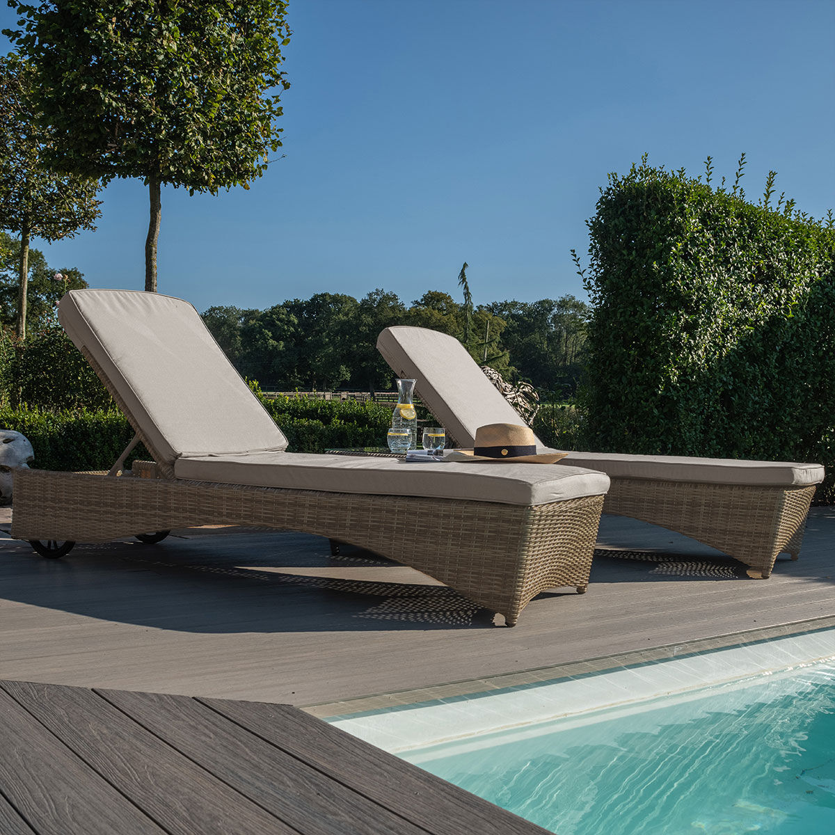 Maze - Winchester Rattan Sunlounger Set - Blythe Living