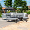 Maze - Outdoor Fabric Pulse Rectangular Corner Dining Set with Rising Table - Flanelle - Blythe Living
