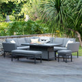 Maze - Outdoor Fabric Pulse Rectangular Corner Dining Set with Rising Table - Flanelle - Blythe Living