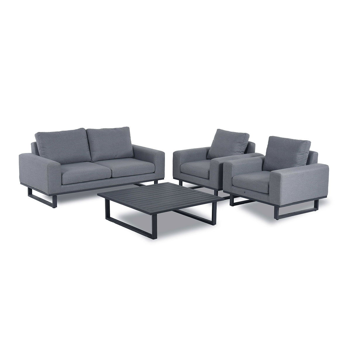 Maze - Outdoor Fabric Ethos 2 Seat Sofa Set - Flanelle with Square Coffee Table - Blythe Living
