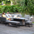 Maze - Outdoor Fabric Pulse Rectangular Corner Dining Set with Rising Table - Flanelle - Blythe Living