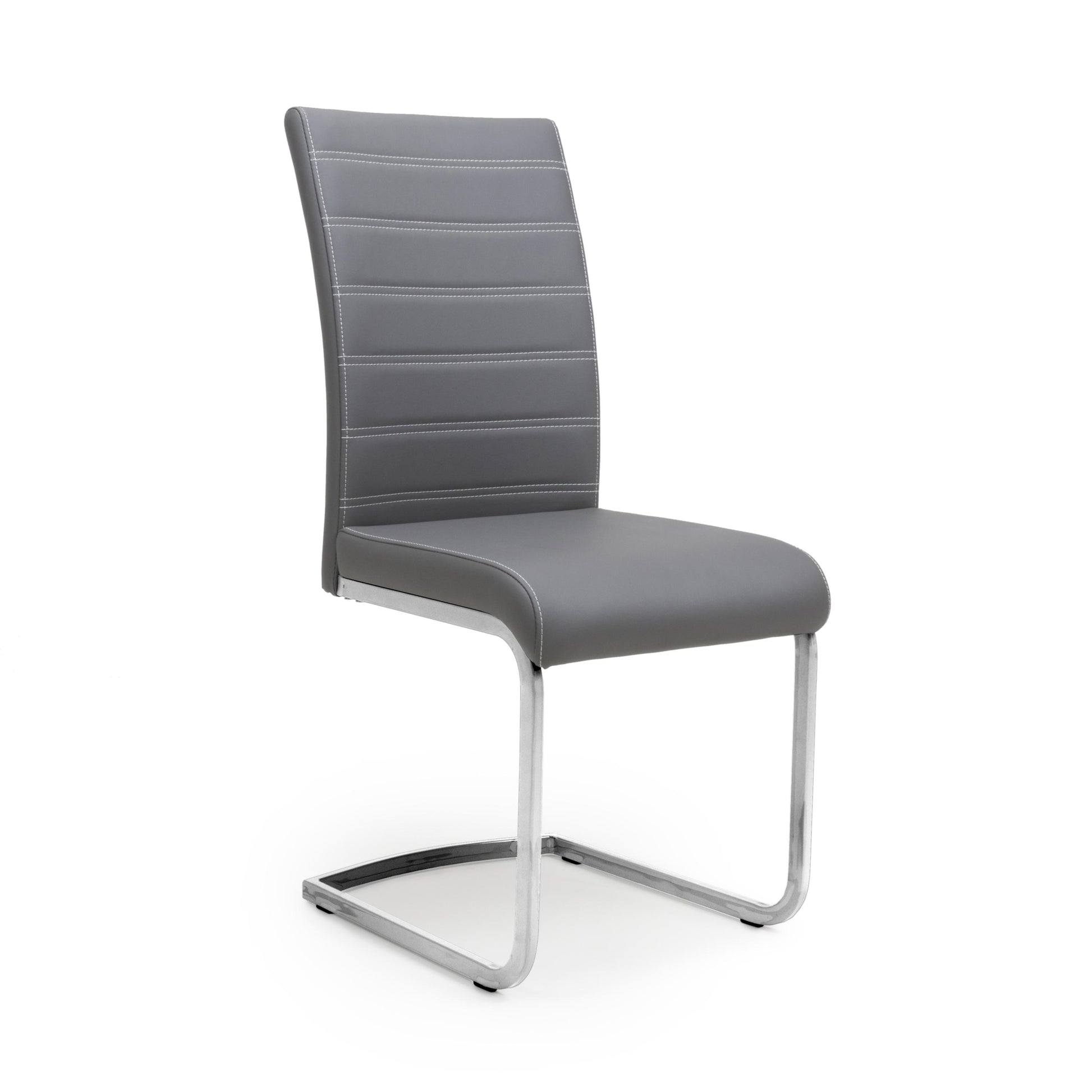 Callisto Leather Effect Grey Dining Chair - Blythe Living