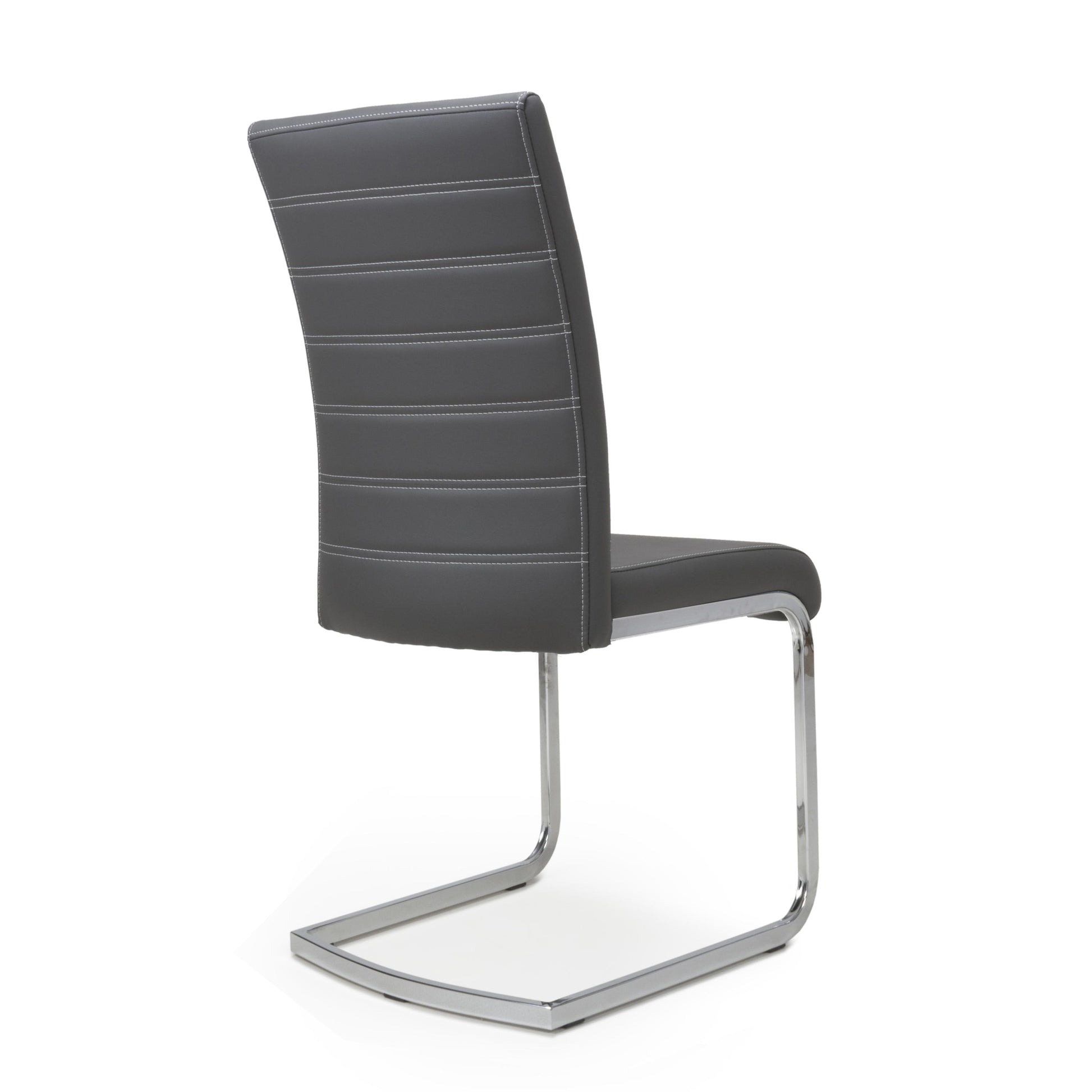 Callisto Leather Effect Grey Dining Chair - Blythe Living