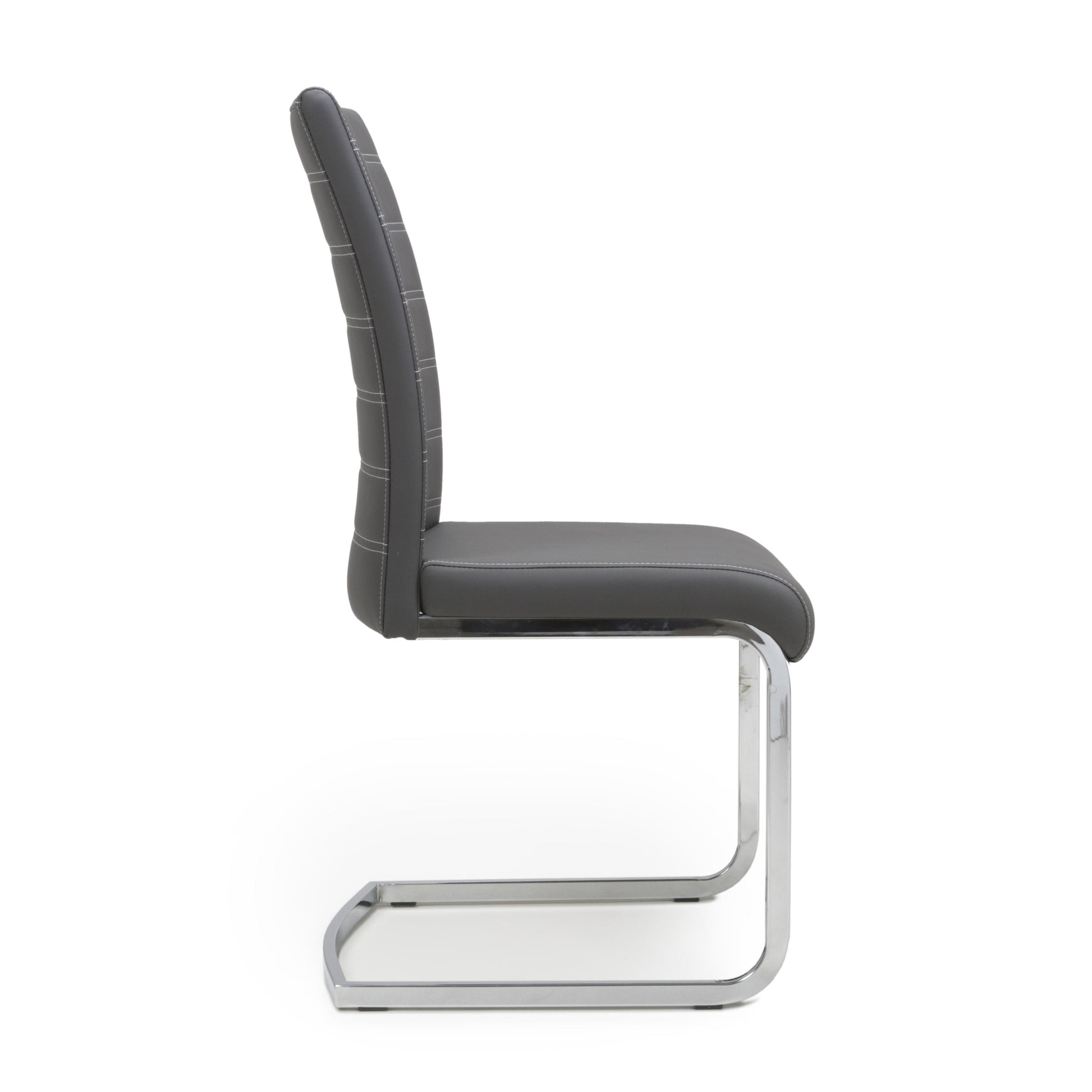 Callisto Leather Effect Grey Dining Chair - Blythe Living