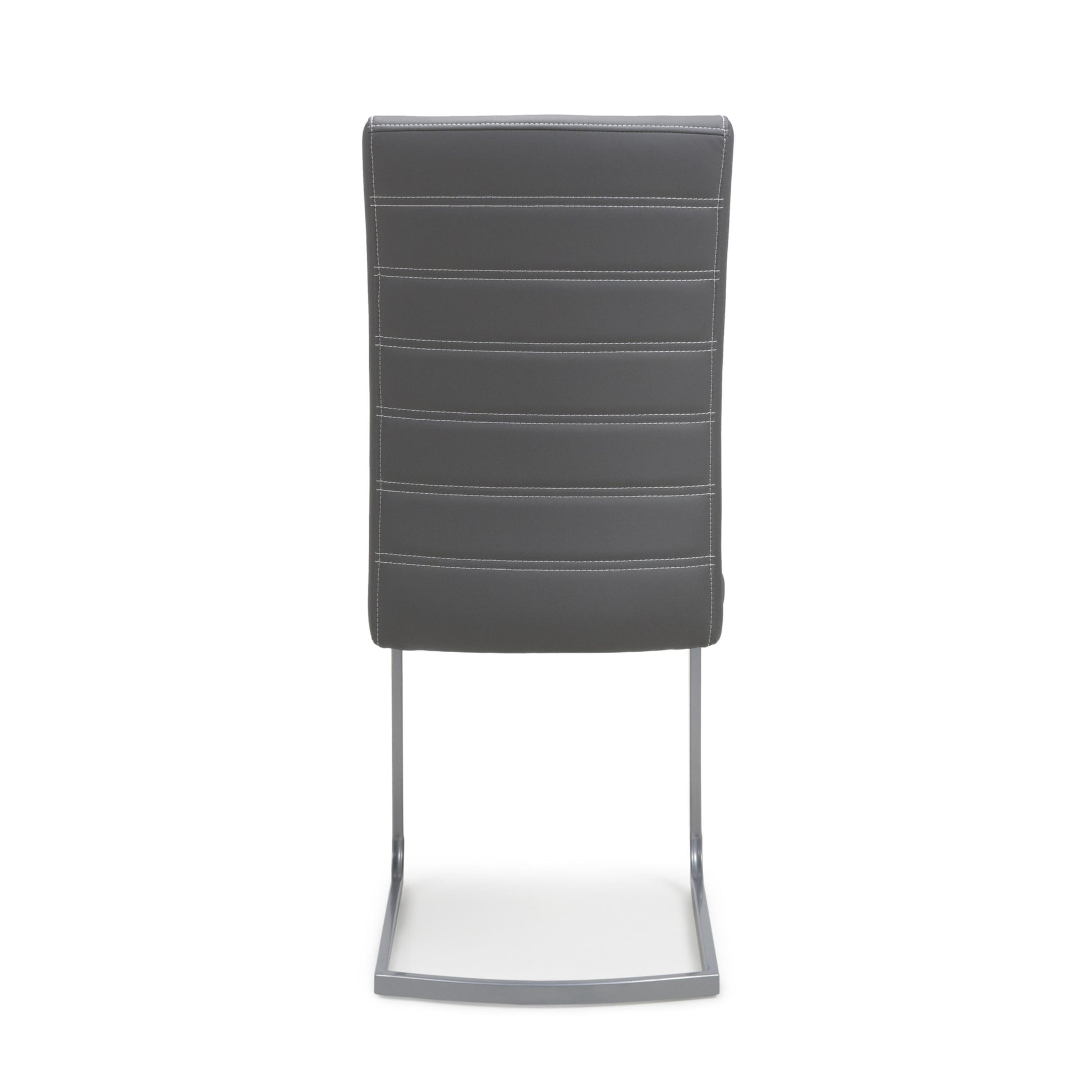 Callisto Leather Effect Grey Dining Chair - Blythe Living