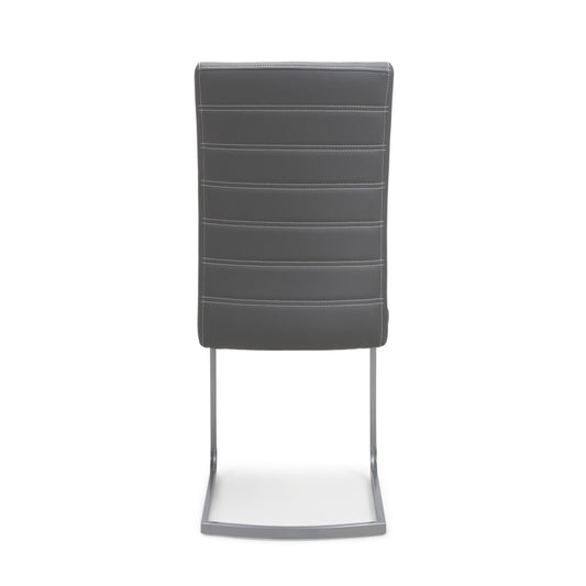 Callisto Leather Effect Grey Dining Chair - Blythe Living