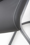 Callisto Leather Effect Grey Dining Chair - Blythe Living