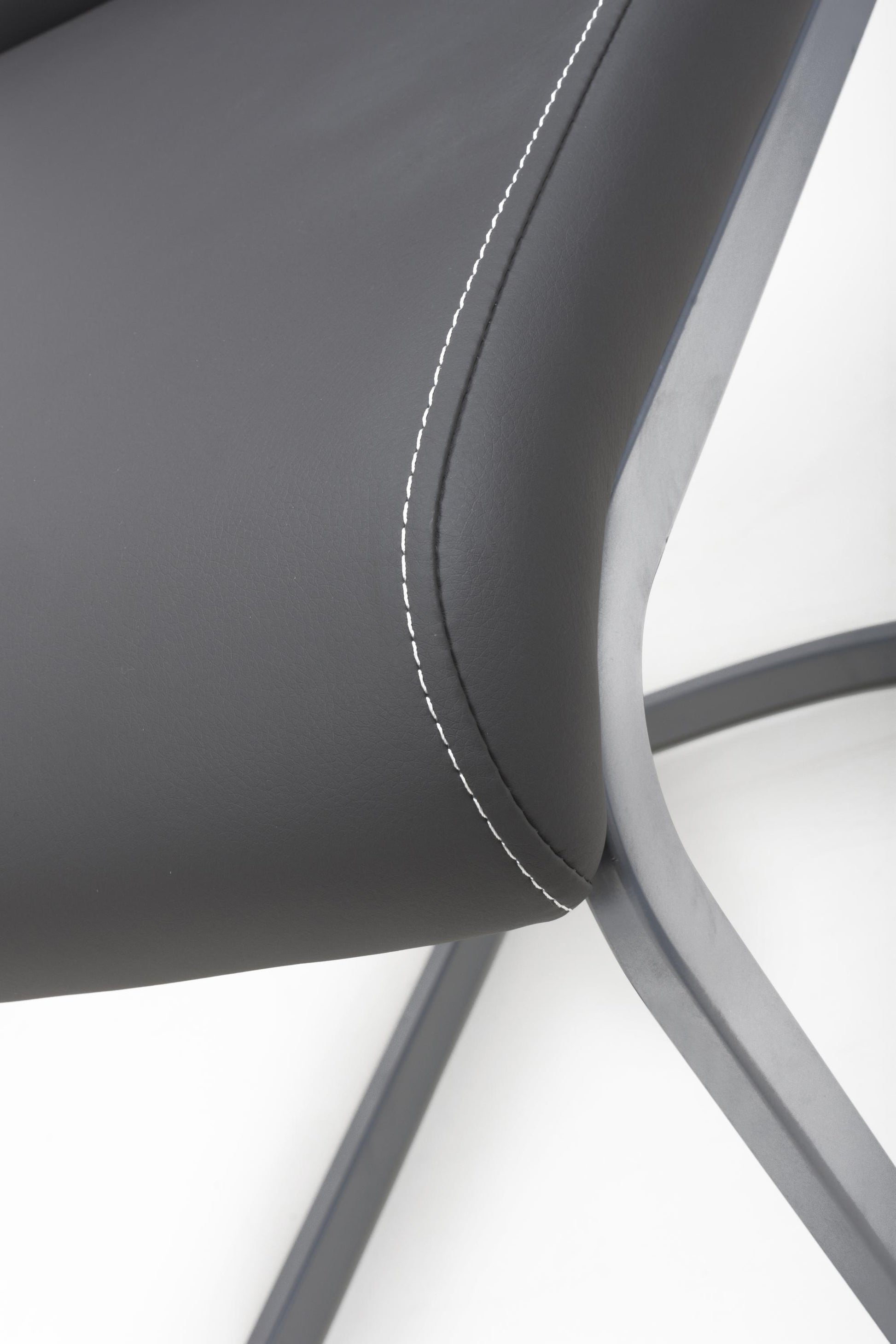 Callisto Leather Effect Grey Dining Chair - Blythe Living