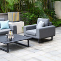 Maze - Outdoor Fabric Ethos 2 Seat Sofa Set - Flanelle with Square Coffee Table - Blythe Living