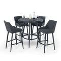 Maze - Outdoor Fabric Regal 4 Seat Round Bar Set - Charcoal - Blythe Living