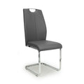 Toledo Leather Effect Grey Dining Chair - Blythe Living
