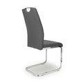 Toledo Leather Effect Grey Dining Chair - Blythe Living