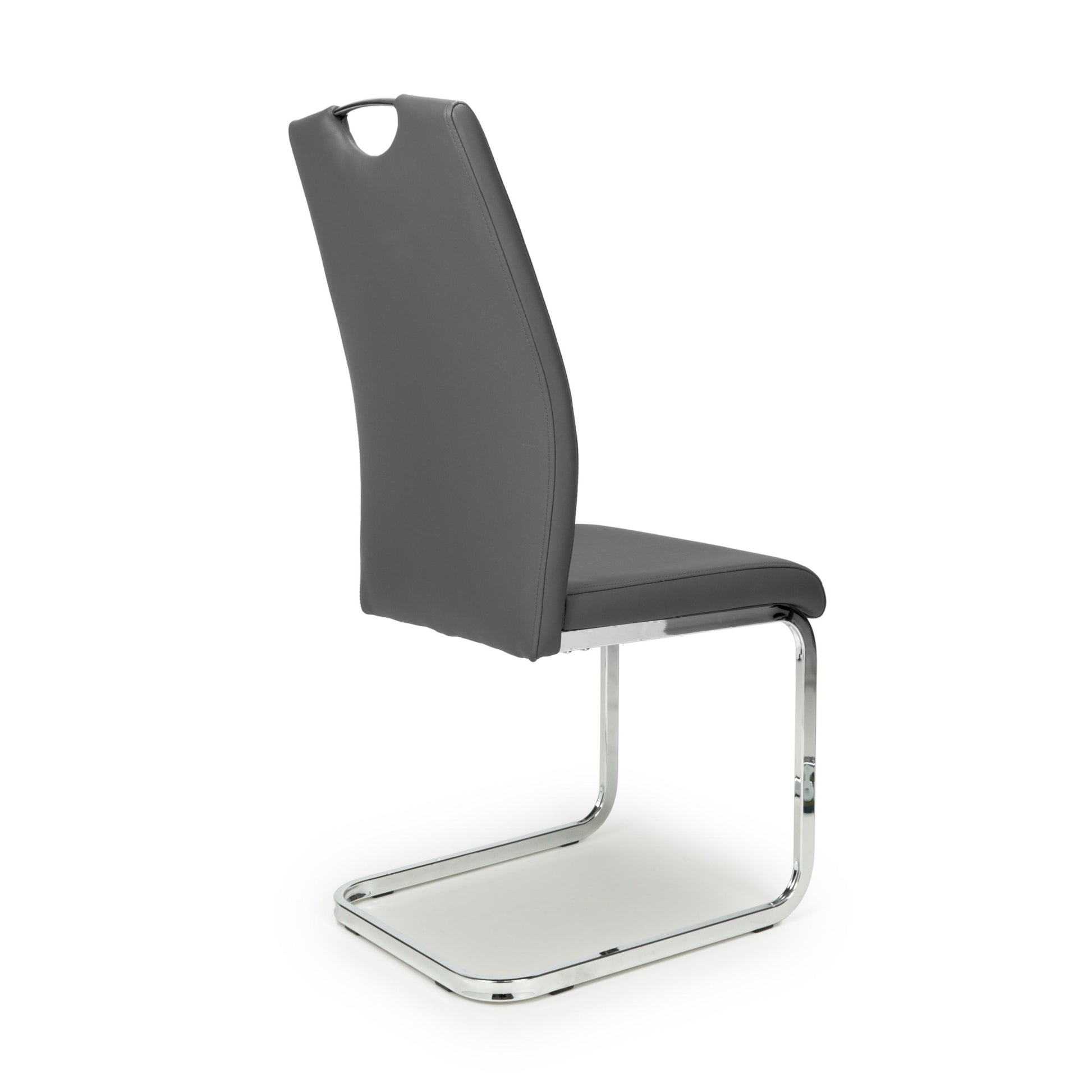 Toledo Leather Effect Grey Dining Chair - Blythe Living