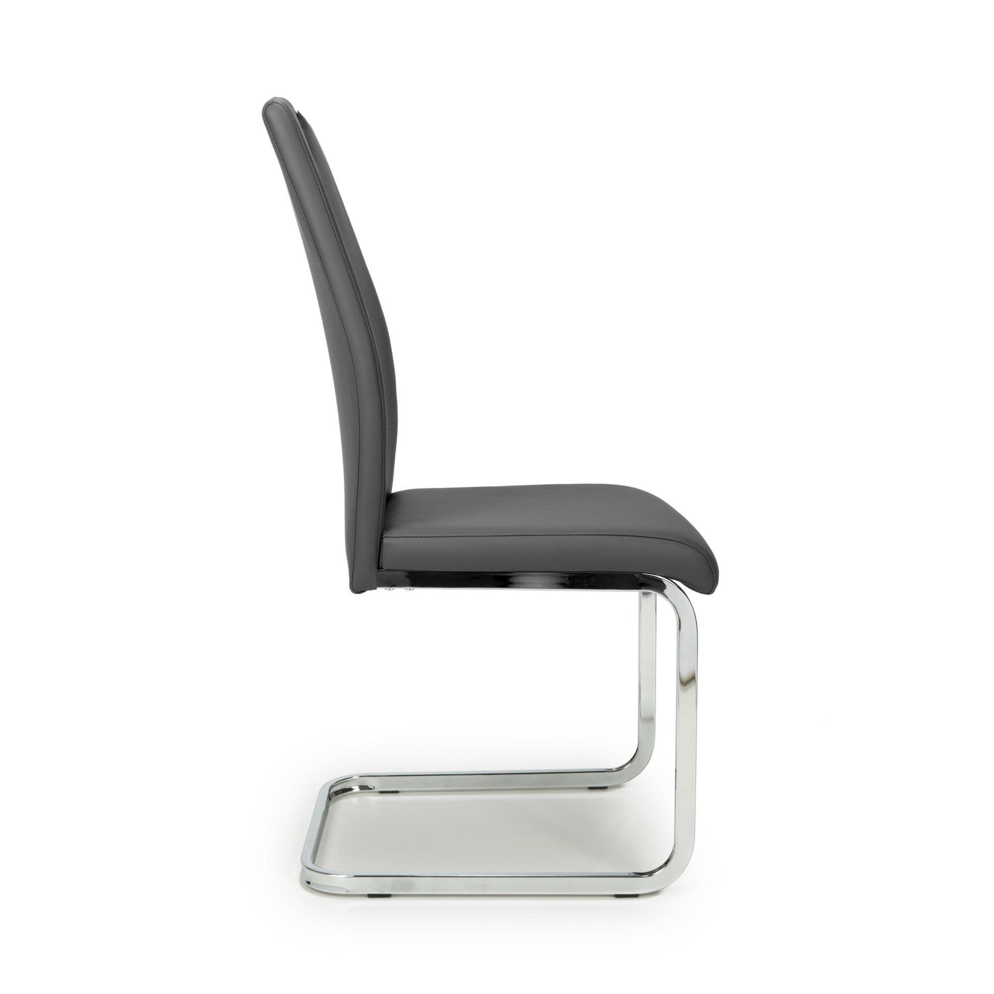 Toledo Leather Effect Grey Dining Chair - Blythe Living