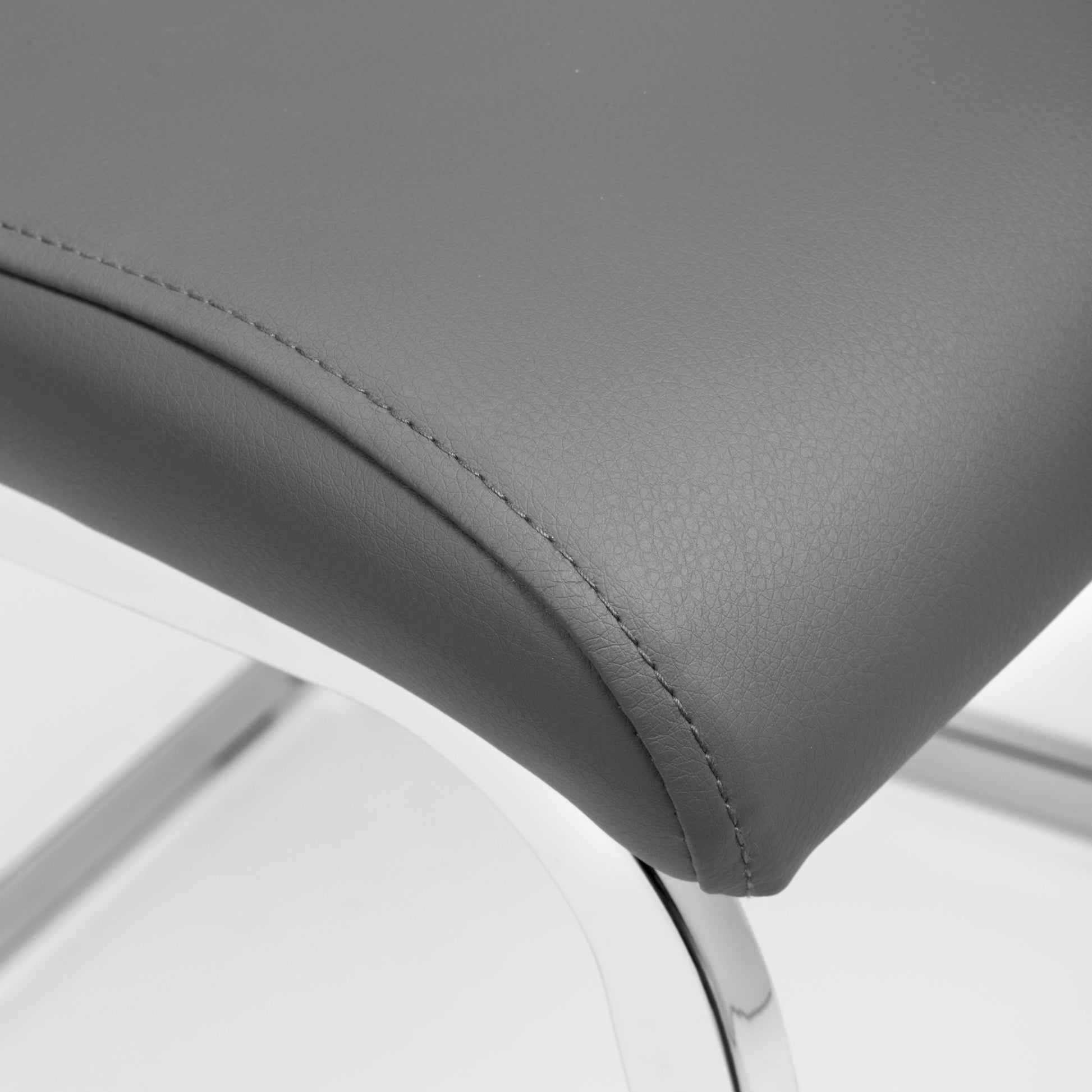 Toledo Leather Effect Grey Dining Chair - Blythe Living