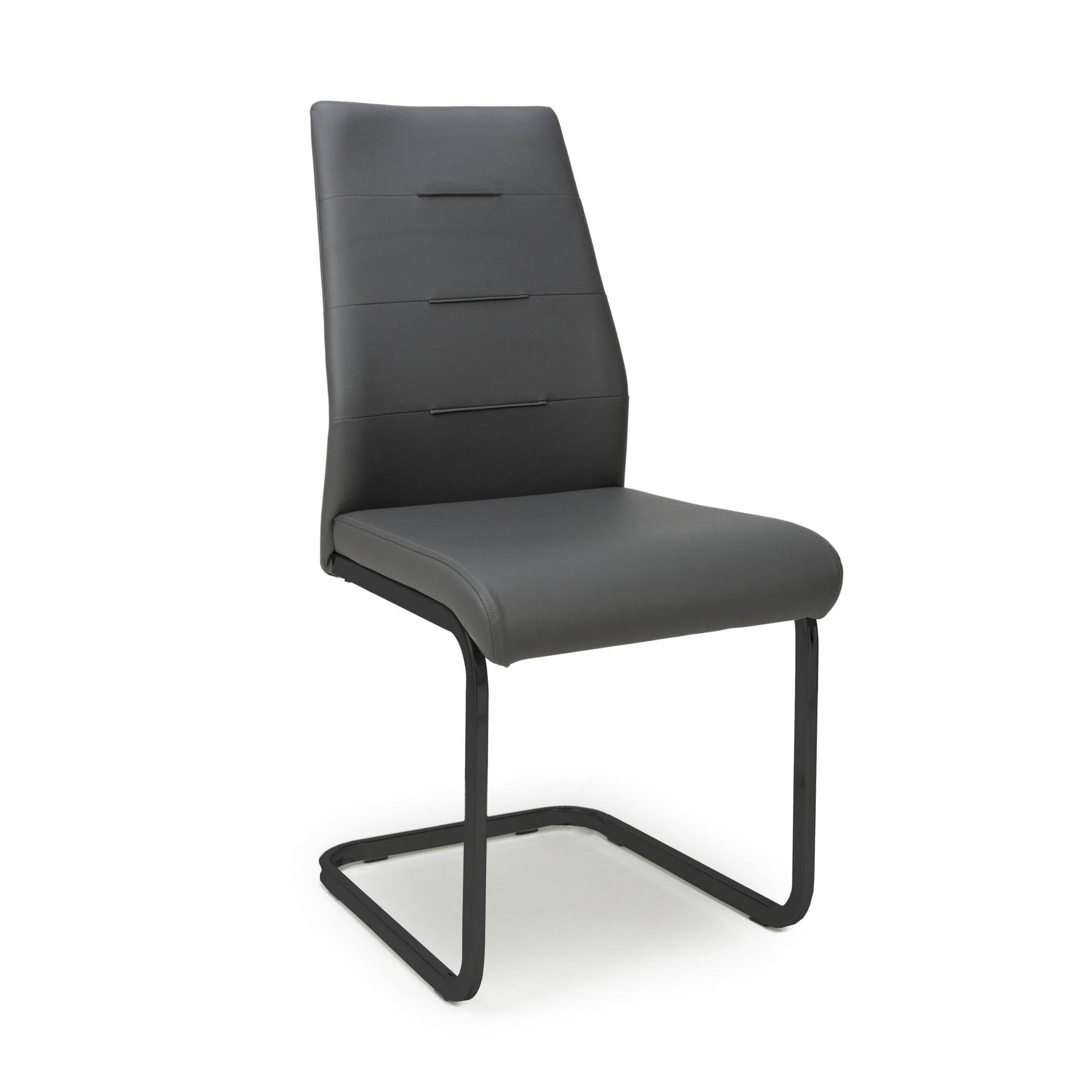 Cordoba Leather Effect Grey Dining Chair - Blythe Living