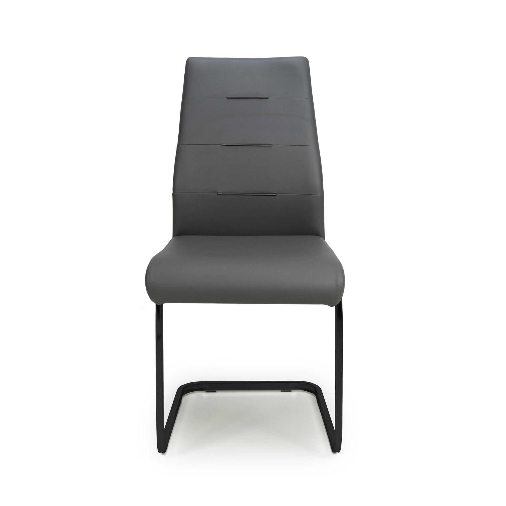 Cordoba Leather Effect Grey Dining Chair - Blythe Living