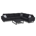 Maze - Outdoor Fabric Ethos Large Corner Group - Charcoal With Square Coffee Table - Blythe Living