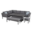 Maze - Outdoor Fabric Pulse Rectangular Corner Dining Set with Rising Table - Flanelle - Blythe Living