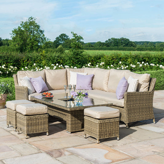 Maze - Winchester Corner Rattan Dining Set with Ice Bucket & Rising Table - Blythe Living
