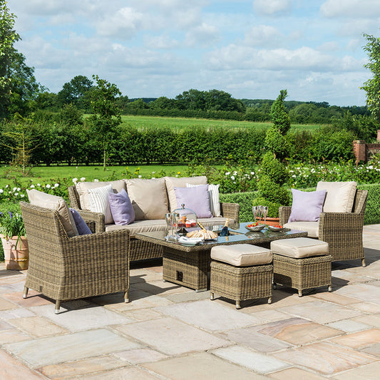 Maze - Winchester Sofa Rattan Dining Set with Ice Bucket & Rising Table - Blythe Living