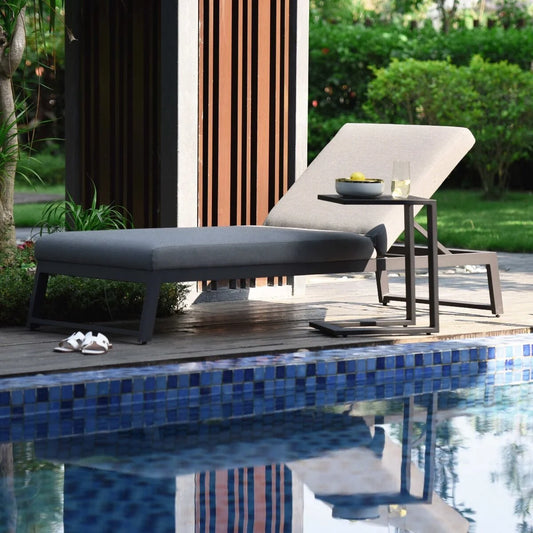Maze - Outdoor Fabric Allure Sunlounger - Flanelle - Blythe Living