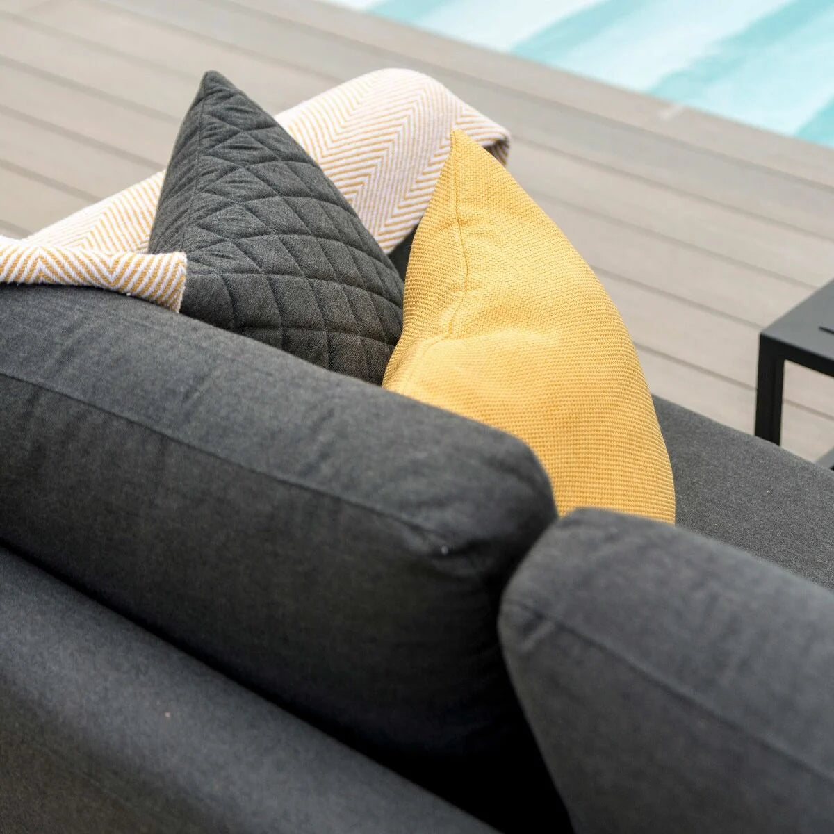 Maze - Outdoor Fabric Pulse Chaise Sofa Set - Charcoal - Blythe Living