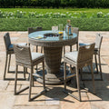 Maze - Oxford 6 Seat Round Rattan Bar Set with Ice Bucket - Blythe Living