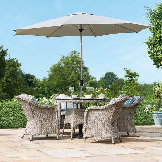 Maze - Oxford Heritage 4 Seat Round Rattan Dining Set - Blythe Living