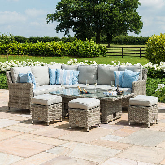 Maze - Oxford Rattan Corner Dining Set with Ice Bucket & Rising Table - Blythe Living
