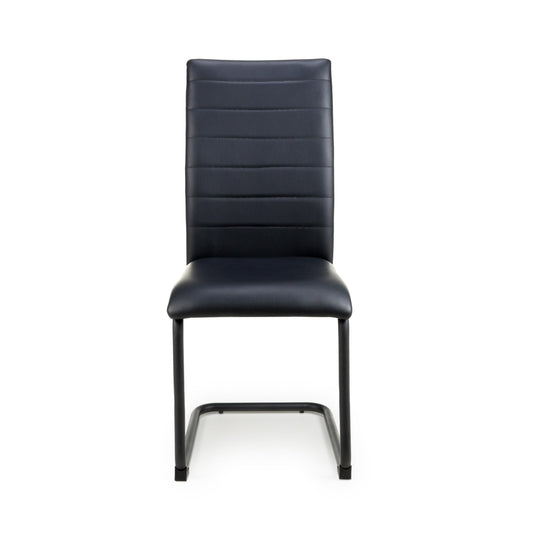 Carlisle Leather Effect Black Dining Chair - Blythe Living