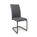 Carlisle Leather Effect Grey Dining Chair - Blythe Living