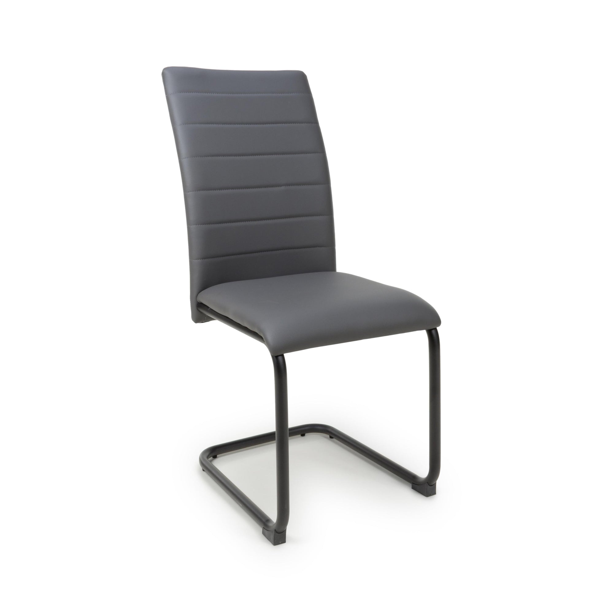 Carlisle Leather Effect Grey Dining Chair - Blythe Living