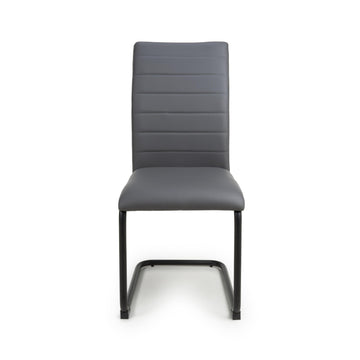 Carlisle Leather Effect Grey Dining Chair - Blythe Living