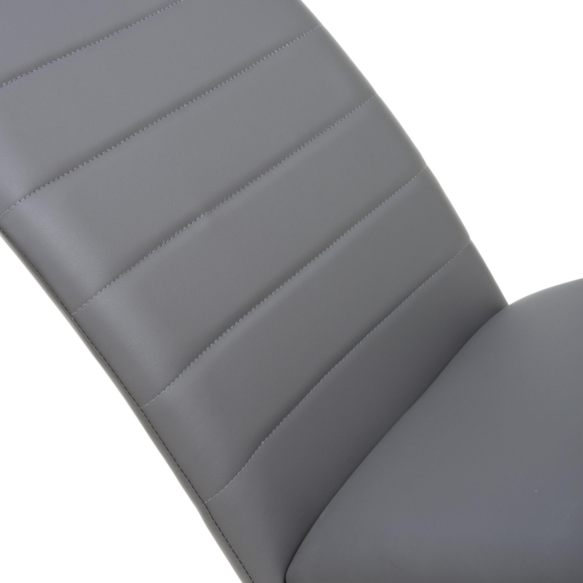 Carlisle Leather Effect Grey Dining Chair - Blythe Living