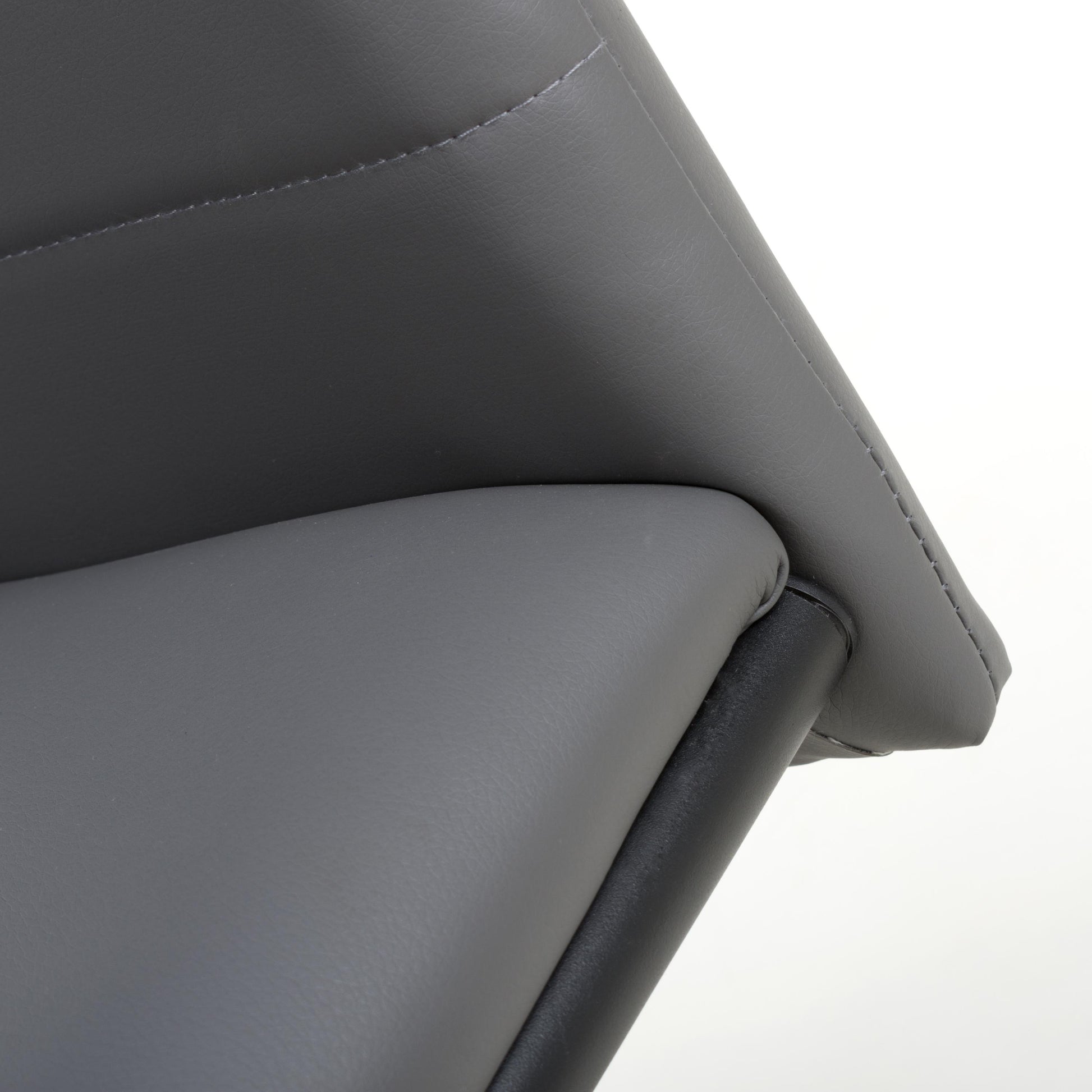 Carlisle Leather Effect Grey Dining Chair - Blythe Living