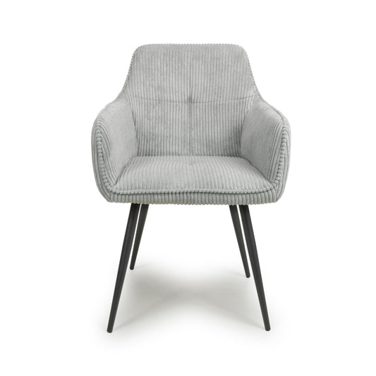 Denver Corduroy Light Grey Dining Chair - Blythe Living