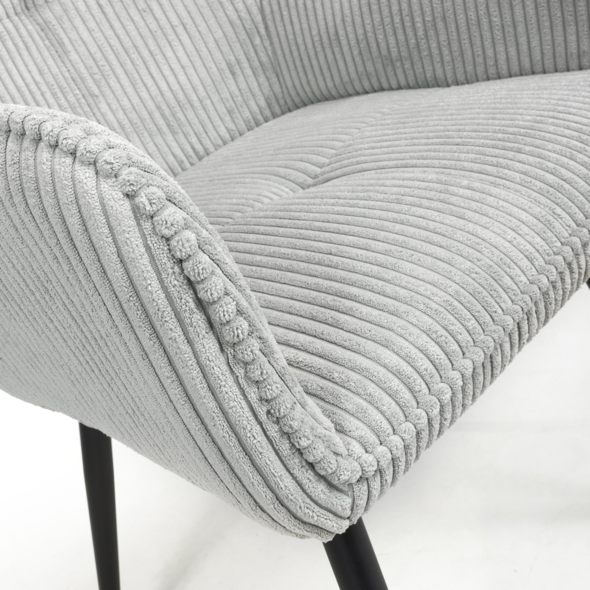 Denver Corduroy Light Grey Dining Chair - Blythe Living