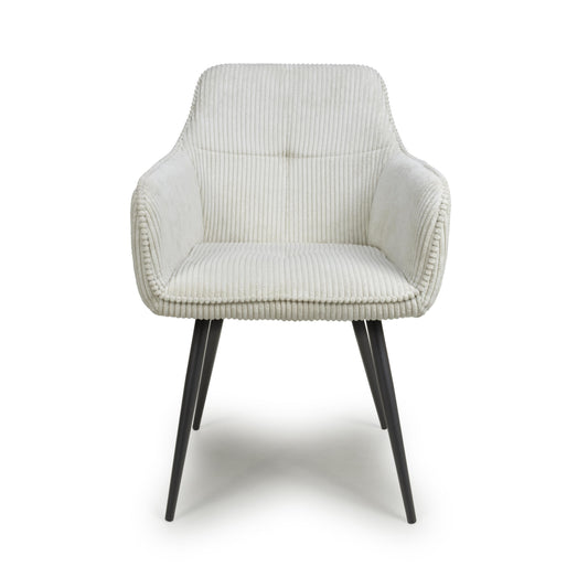 Denver Corduroy White Dining Chair - Blythe Living
