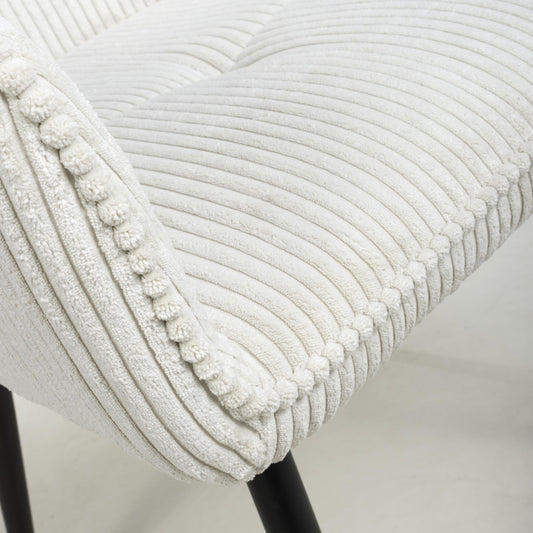 Denver Corduroy White Dining Chair - Blythe Living