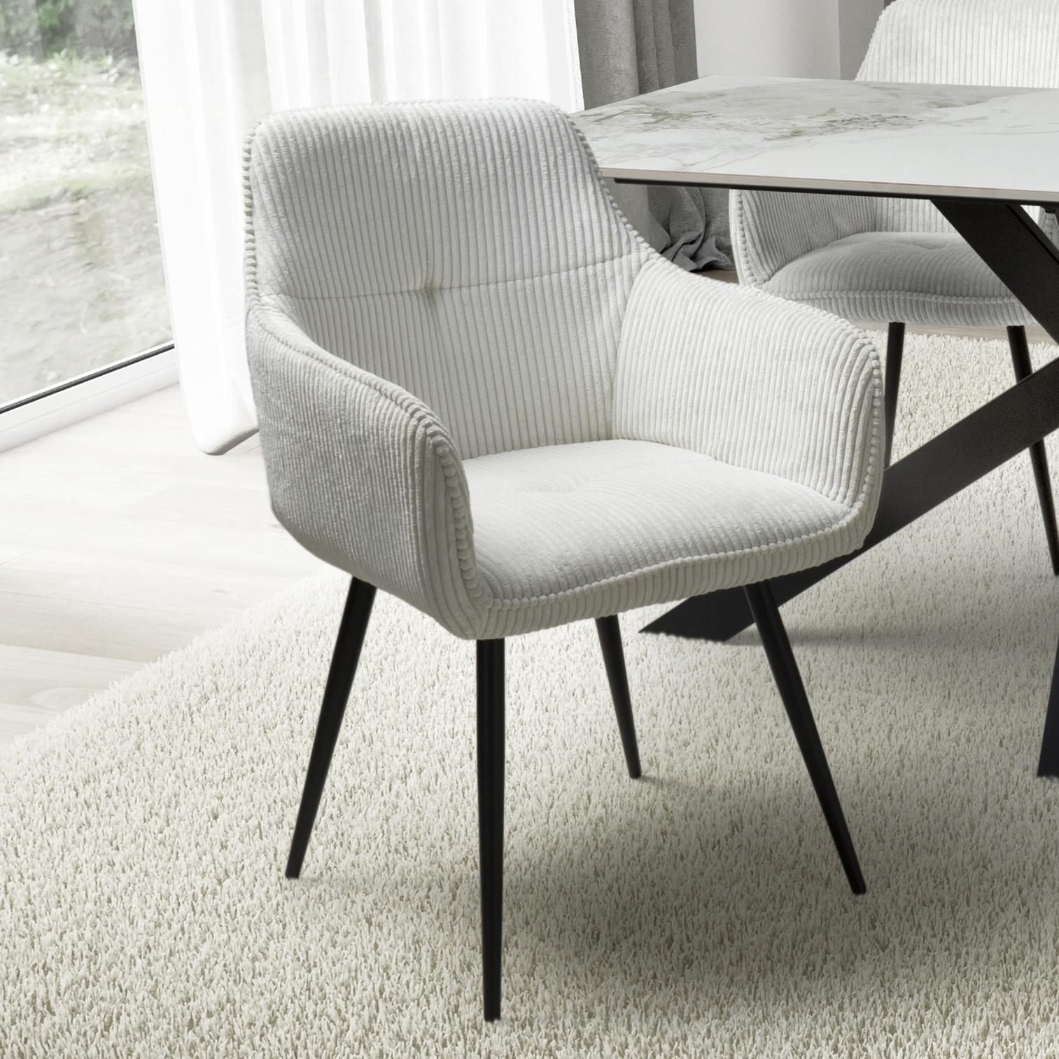 Denver Corduroy White Dining Chair - Blythe Living