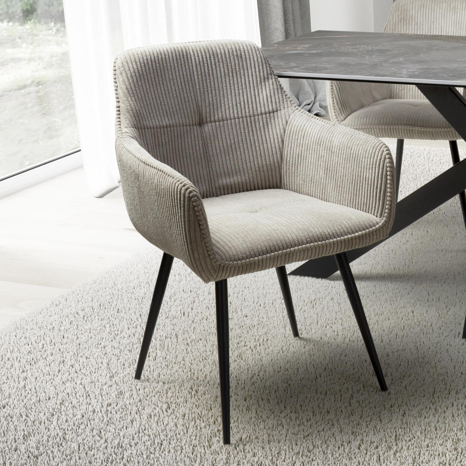 Denver Corduroy Mink Dining Chair - Blythe Living