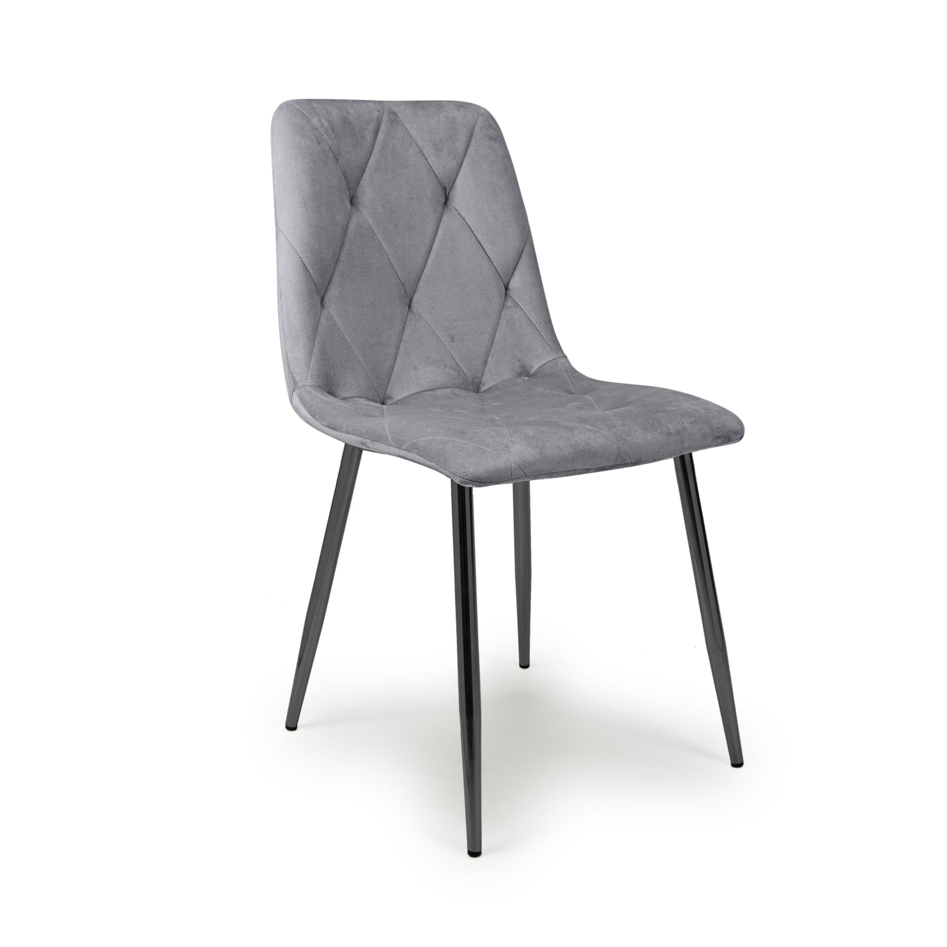 Vernon Brushed Velvet Grey Dining Chair - Blythe Living