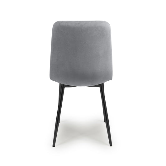 Vernon Brushed Velvet Grey Dining Chair - Blythe Living