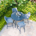 Maze - Outdoor Fabric Regal 4 Seat Round Bar Set - Flanelle - Blythe Living