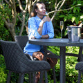 Maze - Outdoor Fabric Regal 4 Seat Round Bar Set - Charcoal - Blythe Living