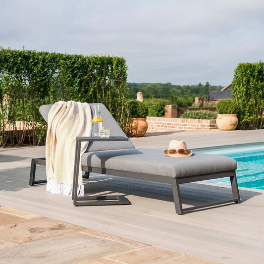 Maze - Outdoor Fabric Allure Sunlounger - Flanelle - Blythe Living