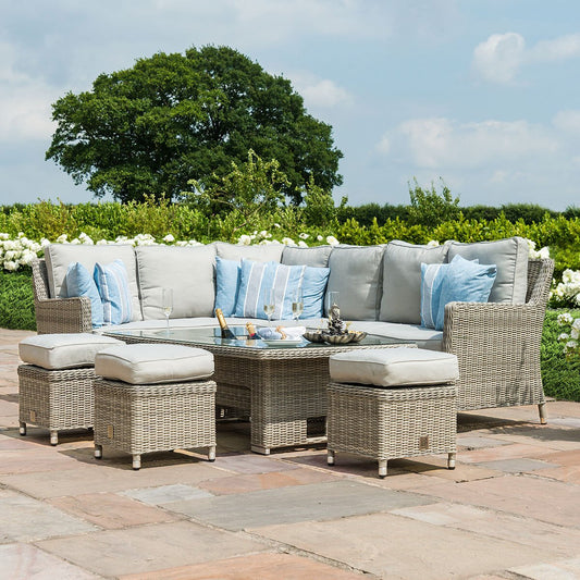Maze - Oxford Rattan Corner Dining Set with Ice Bucket & Rising Table - Blythe Living